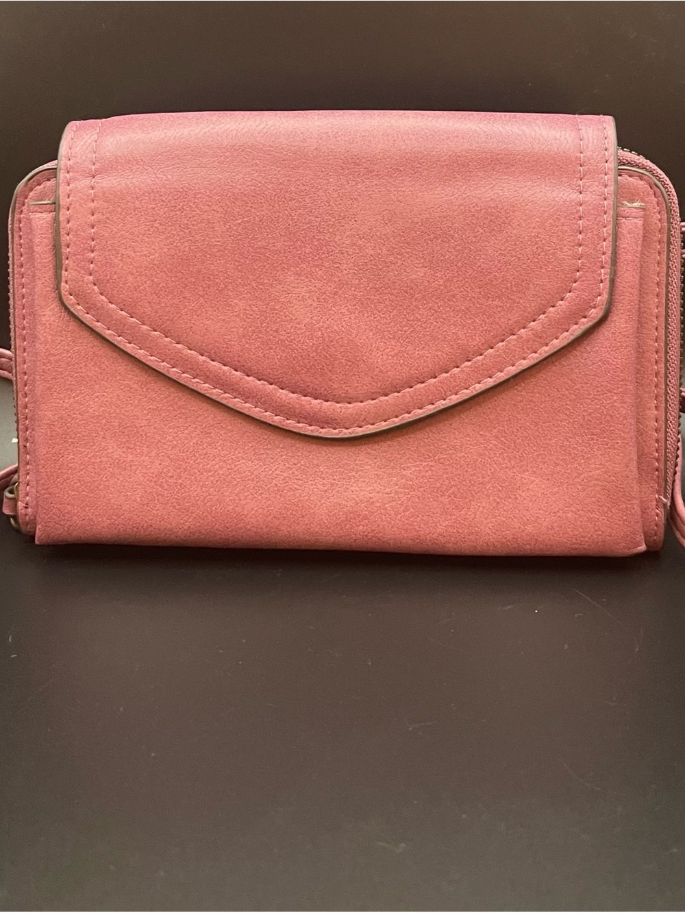 NWOT Dusty Rose Faux Lesther Envelope Flap Crossbody Bag Wallet 8โw x 6โH